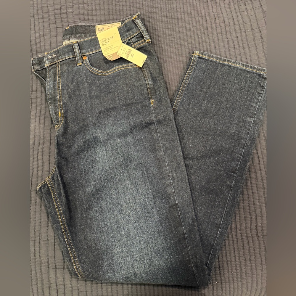 NWT Gap jeans 32 Long high rise vintage slim in “rinsed”